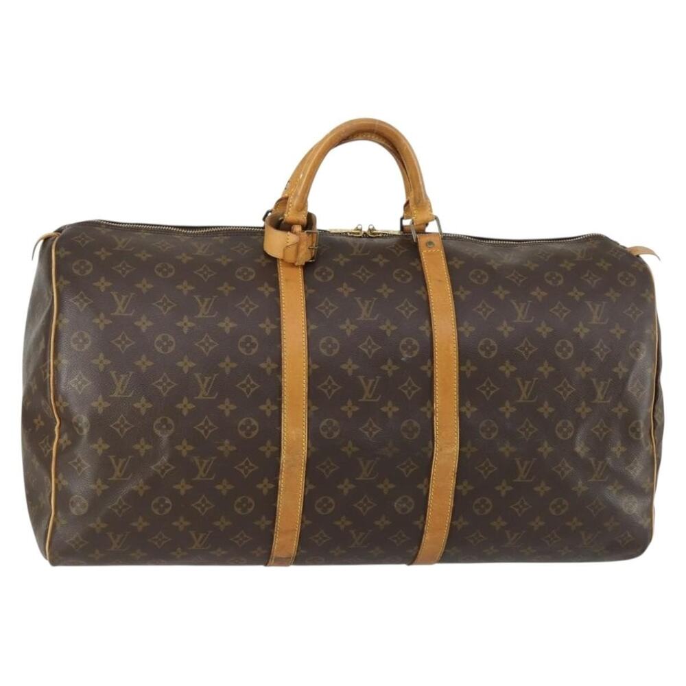 Louis Vuitton Monogram Keepall 60 Travel Bag Brown